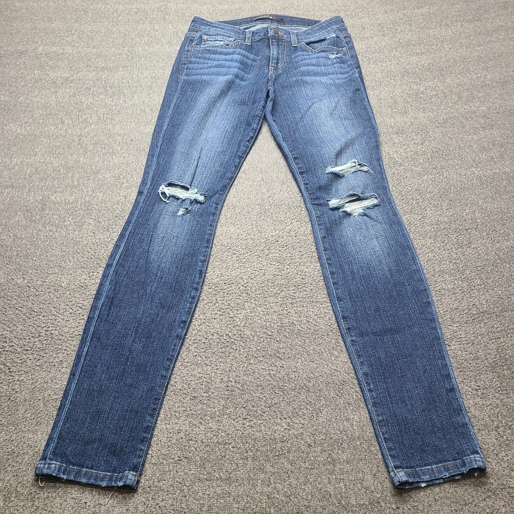 Joe's Jeans The Skinny Women 27 Blue Excellent Distressed Ripped Denim